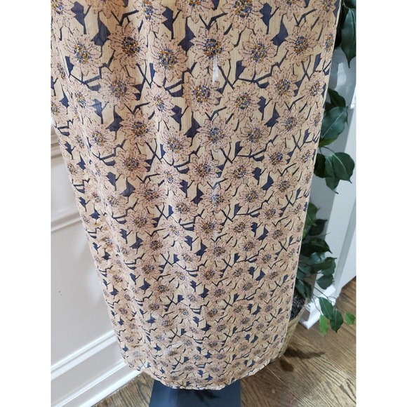 Xhilaration Women Beige Floral Polyester Round Neck Sleeveless Long Maxi Dress M - Picture 13 of 15